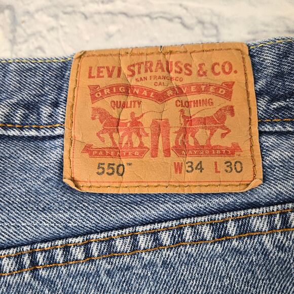 Levi's 550 Men's Jeans Red Tab Straight Leg 100% Cotton 2014 size 34 - Picture 3 of 16